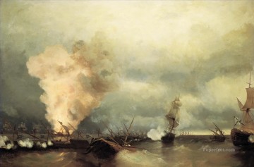 sea battle near vyborg 1846 Romantic Ivan Aivazovsky Russian Oil Paintings